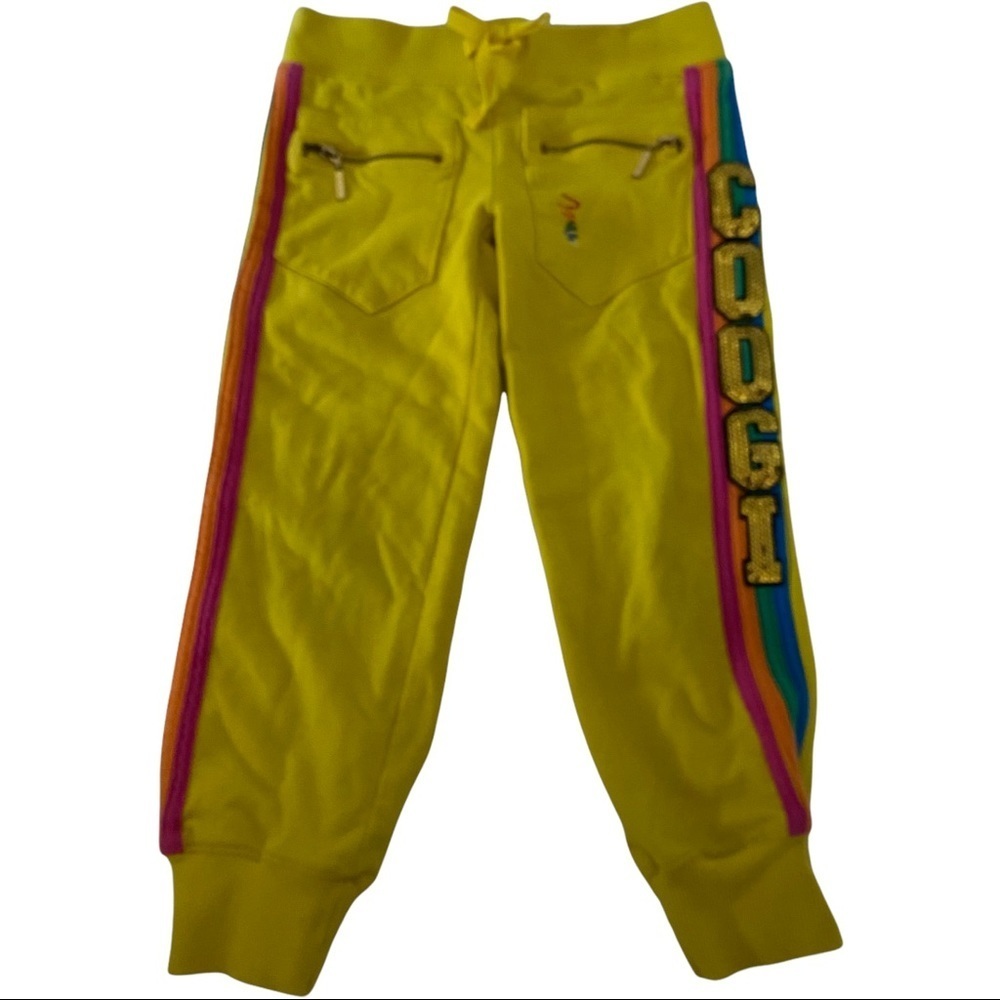 Coogi Yellow Spell Out Bling Sweatpants Girls’ 5